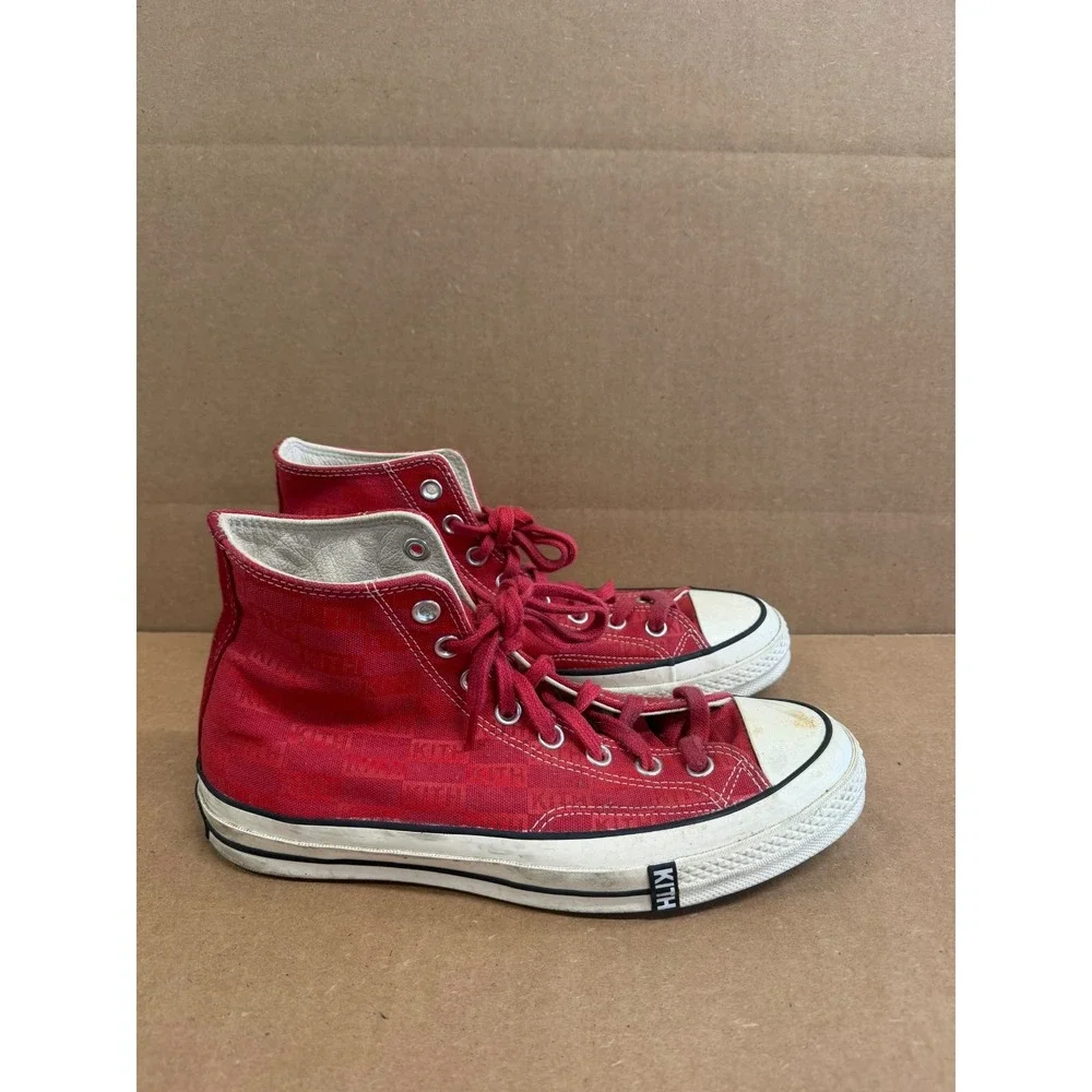 Kith x Converse Chuck 70 High Salsa Sneakers Red Egret 165627C Mens Size 8.5 US
